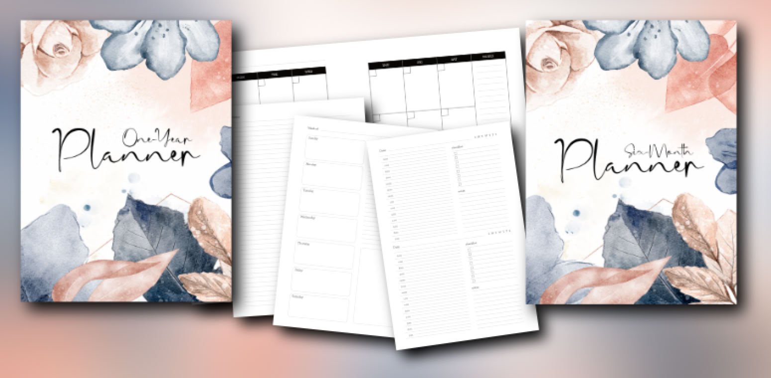 Undated Plnners: One-Year and Six-Month, hardcover and sofcover available